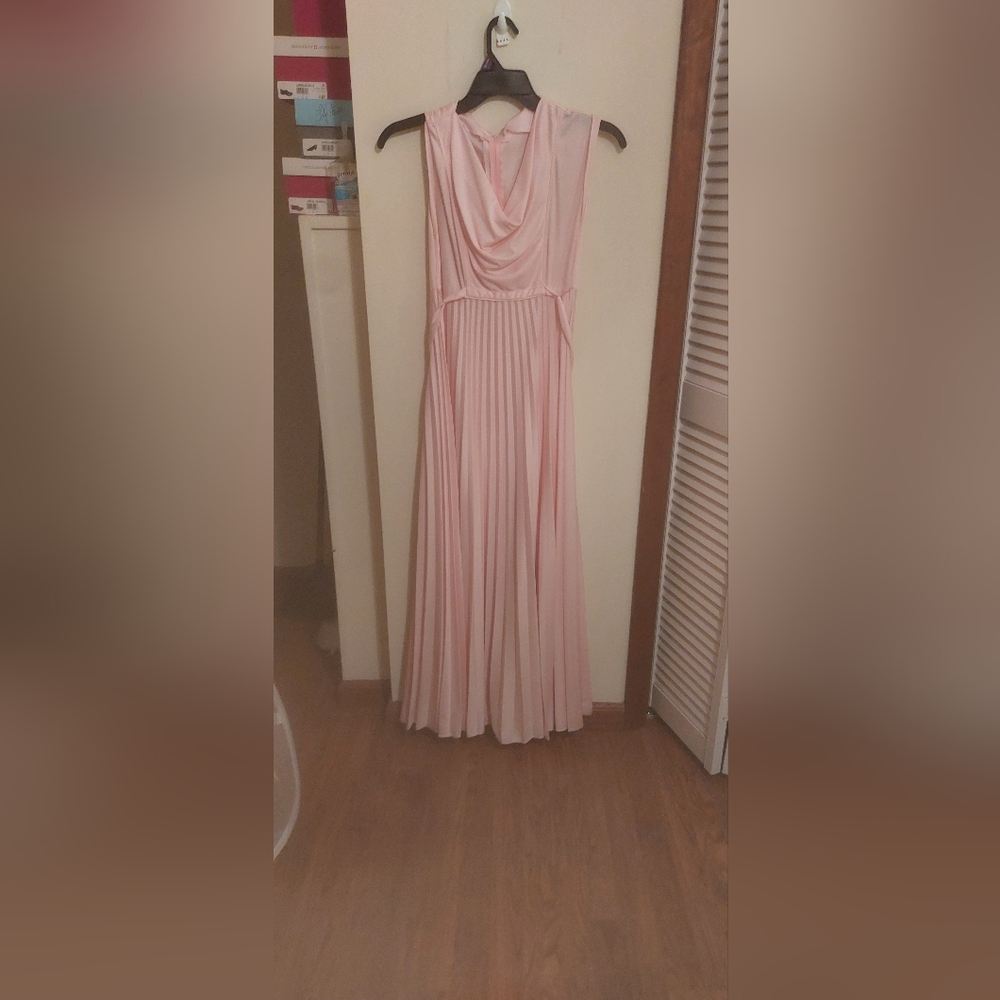 Vintage Formal Pleated Gown Bridesmaid, Prom,Spring Fling